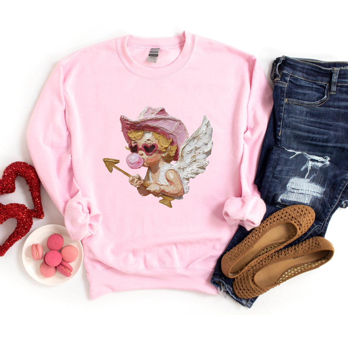 Cupid Heart Eyes Paint - Women's Graphic Sweatshirt