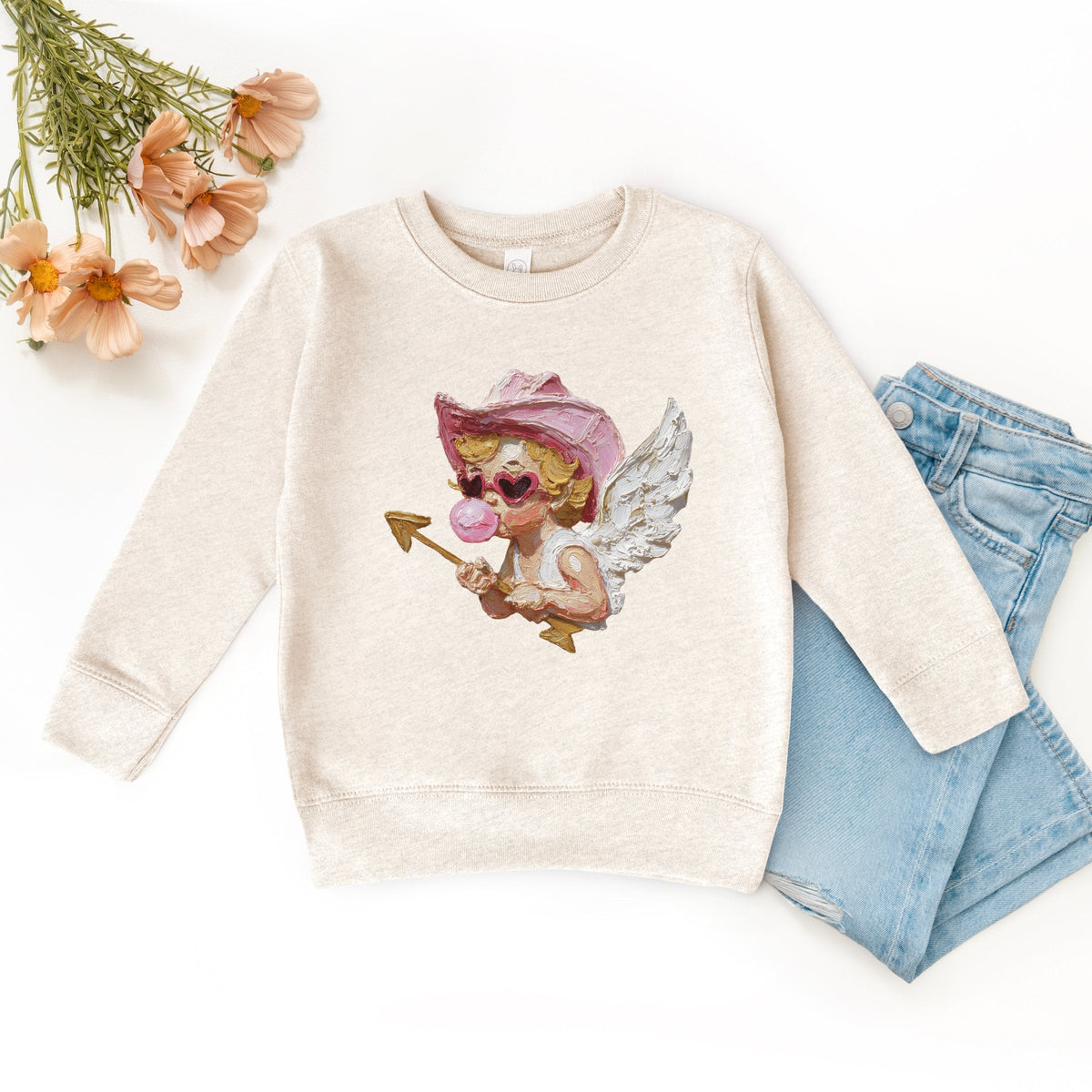 Cupid Heart Eyes Paint - Toddler Graphic Sweatshirt