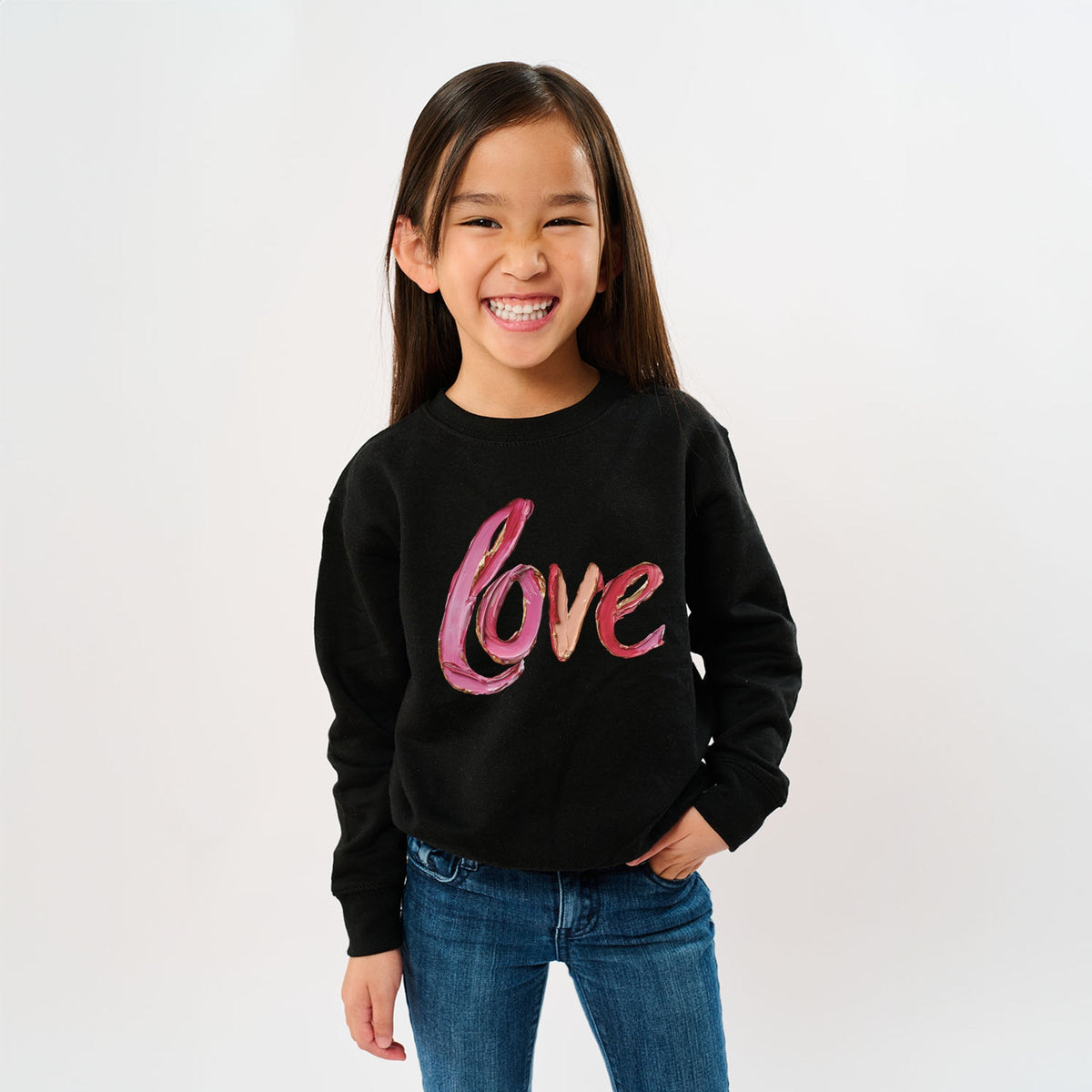 Love Cursive Paint - Youth Graphic Sweatshirt