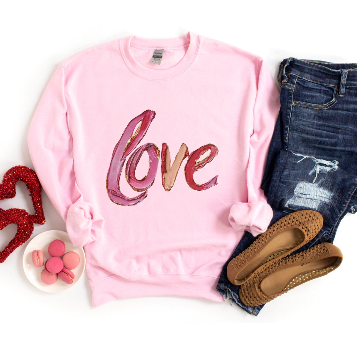 Love Cursive Paint - Women's Graphic Sweatshirt
