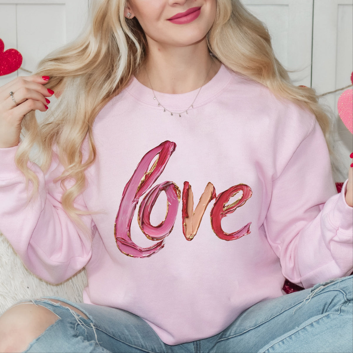 Love Cursive Paint - Women's Graphic Sweatshirt