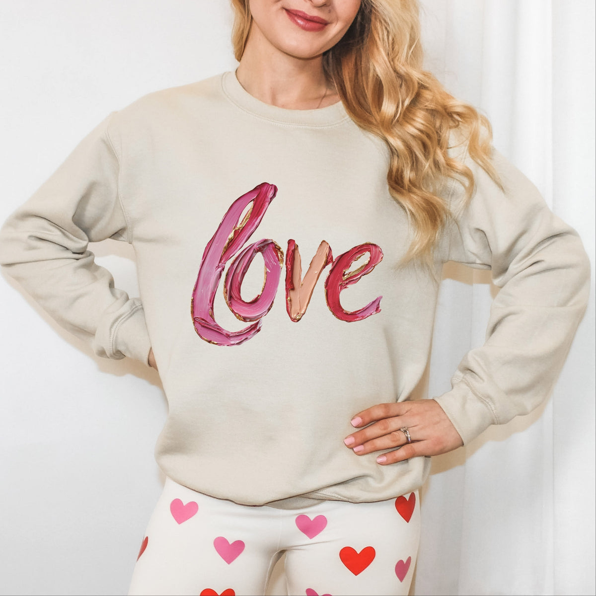 Love Cursive Paint - Women's Graphic Sweatshirt