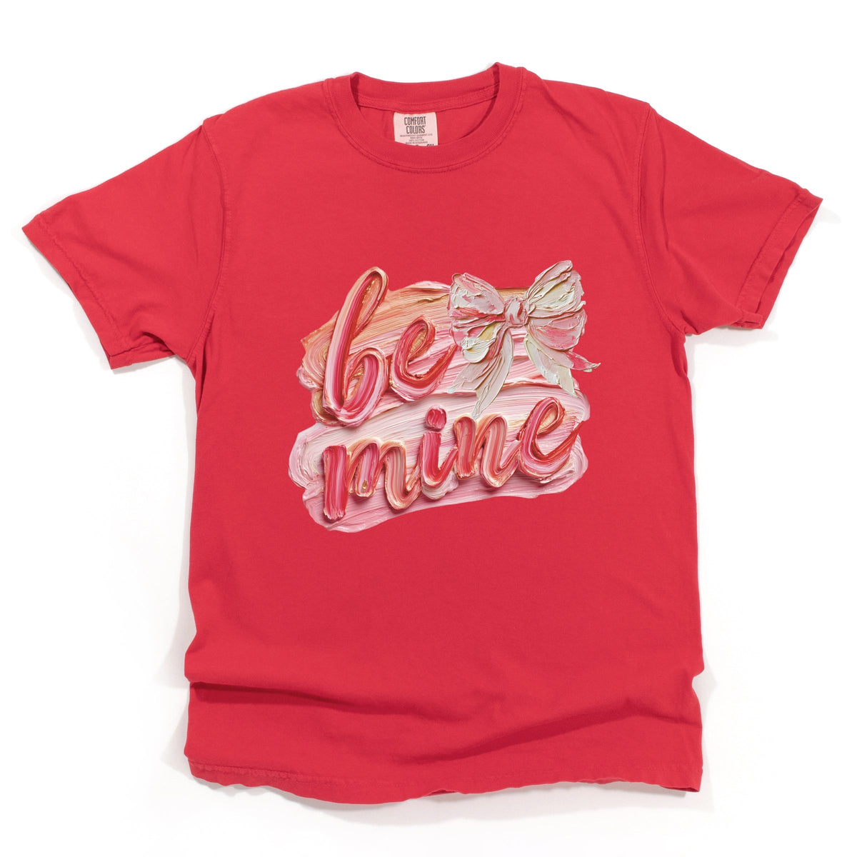 Be Mine Textured Paint - Women's Garment Dyed Graphic T-Shirt