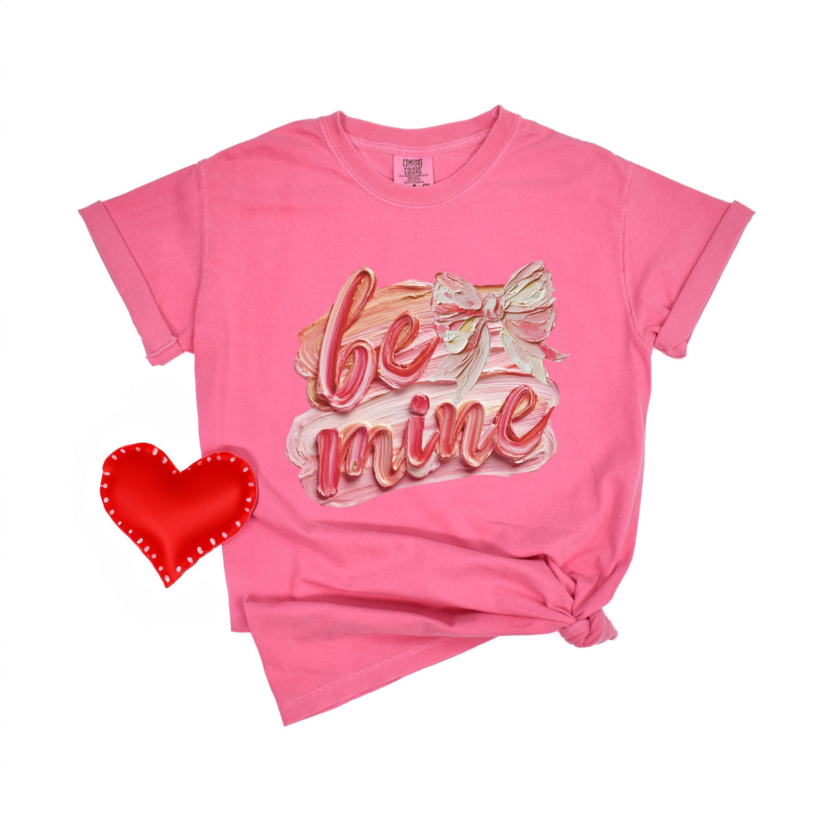 Be Mine Textured Paint - Women's Garment Dyed Graphic T-Shirt