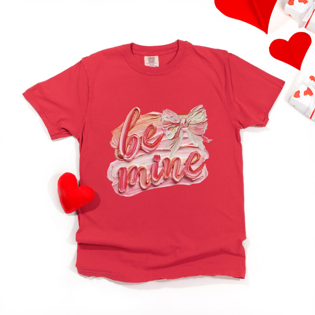 Be Mine Textured Paint - Women's Garment Dyed Graphic T-Shirt