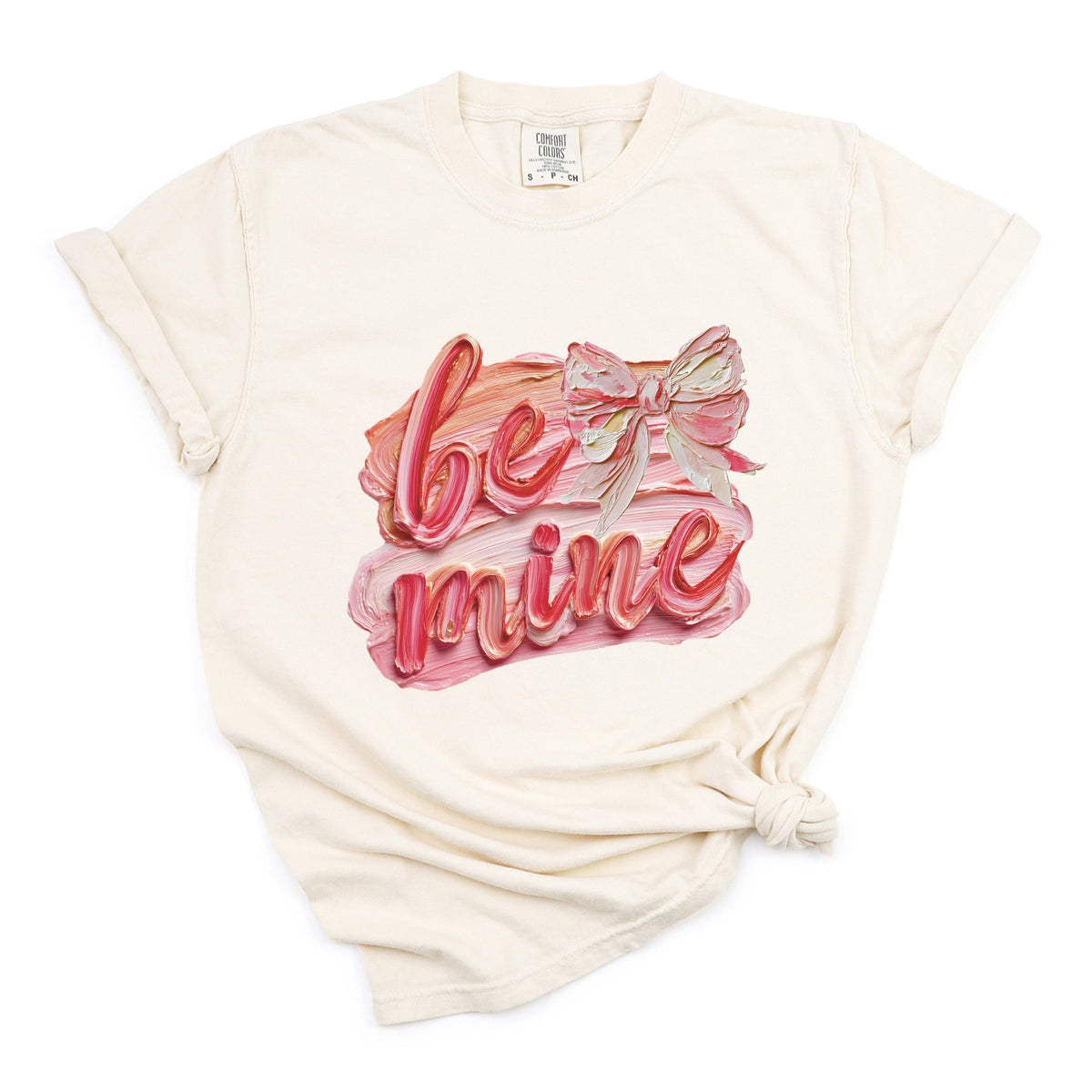 Be Mine Textured Paint - Women's Garment Dyed Graphic T-Shirt