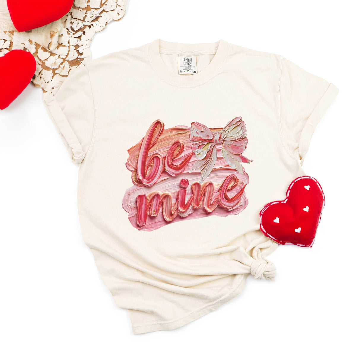 Be Mine Textured Paint - Women's Garment Dyed Graphic T-Shirt