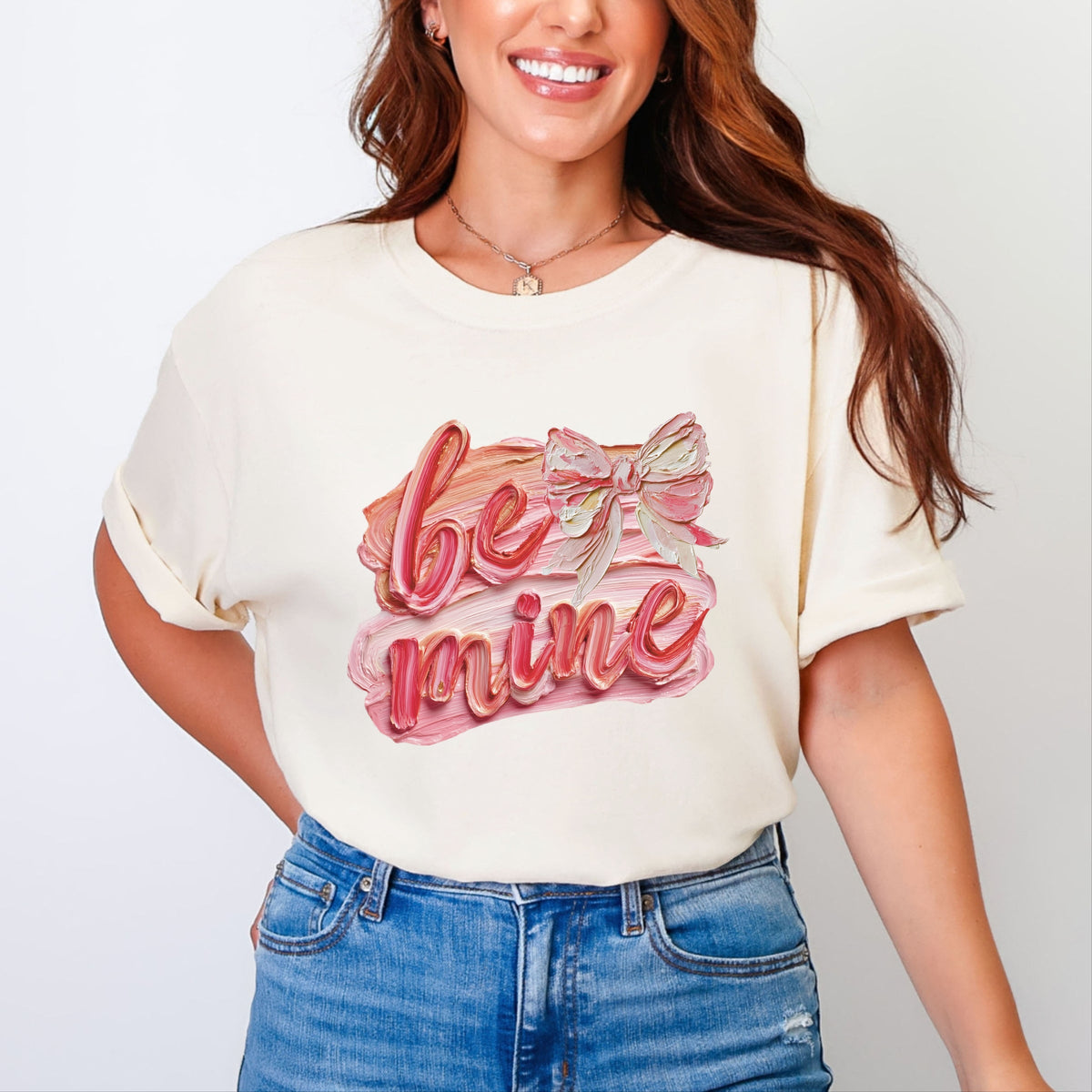 Be Mine Textured Paint - Women's Garment Dyed Graphic T-Shirt