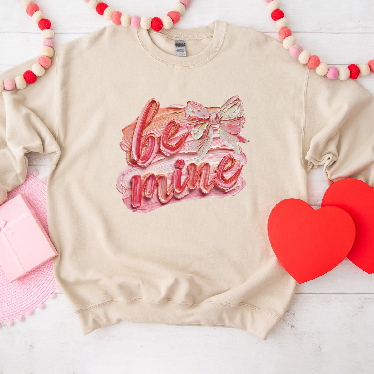 Be Mine Textured Paint - Women's Graphic Sweatshirt