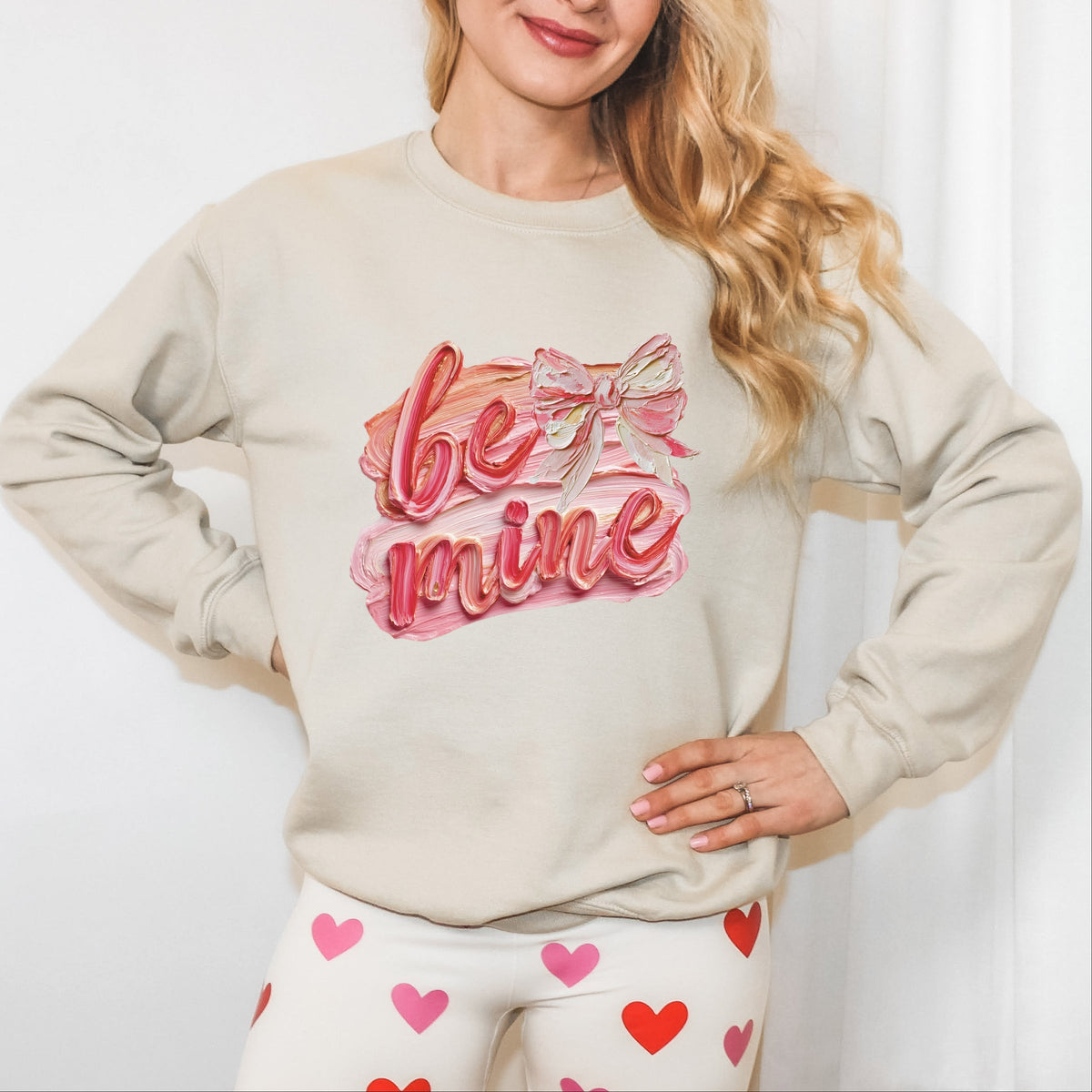 Be Mine Textured Paint - Women's Graphic Sweatshirt
