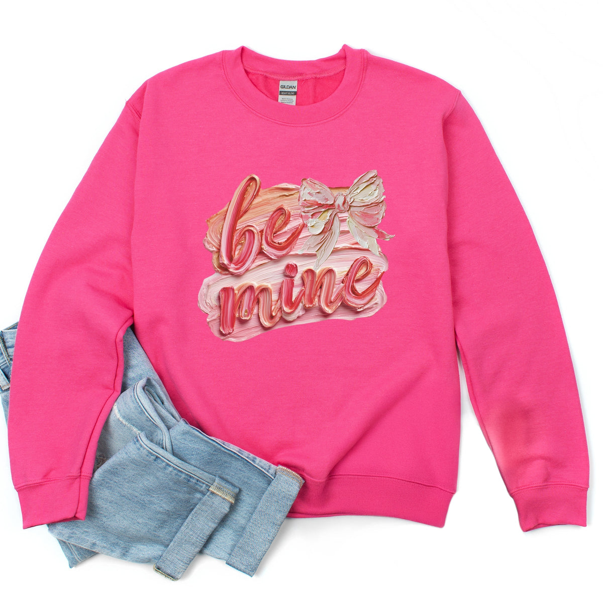 Be Mine Textured Paint - Women's Graphic Sweatshirt