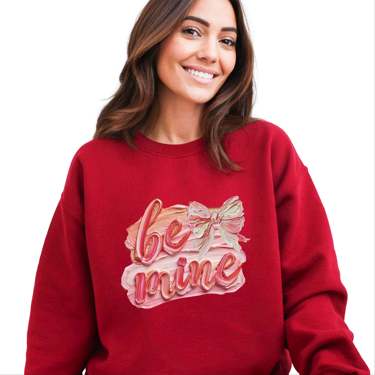 Be Mine Textured Paint - Women's Graphic Sweatshirt