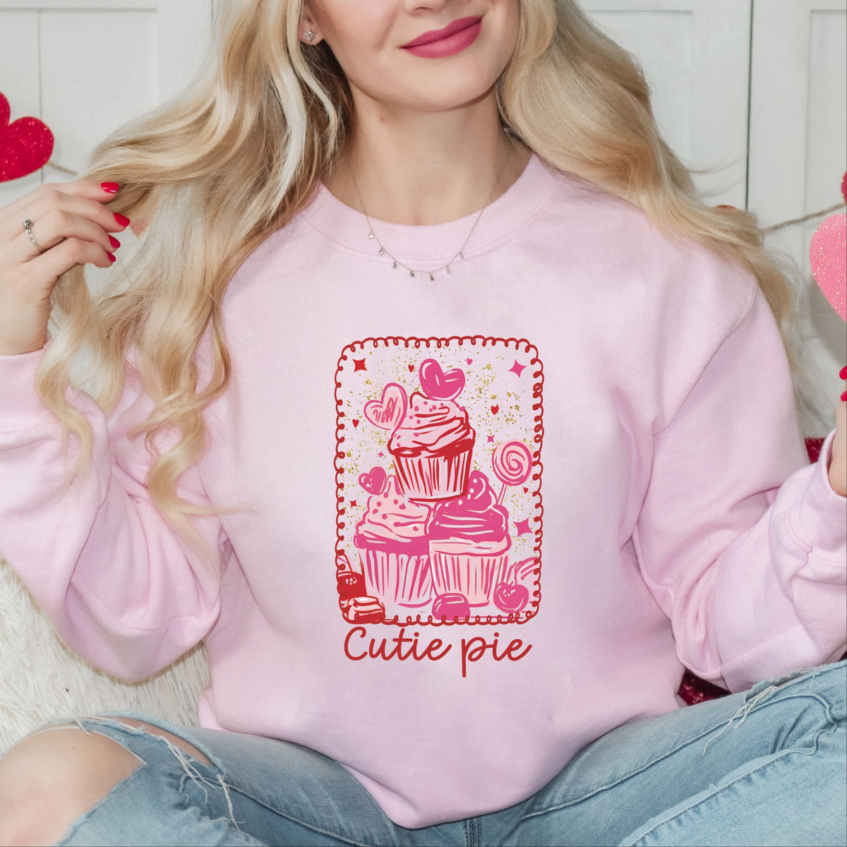 Cutie Pie Cupcakes Frame - Women's Graphic Sweatshirt