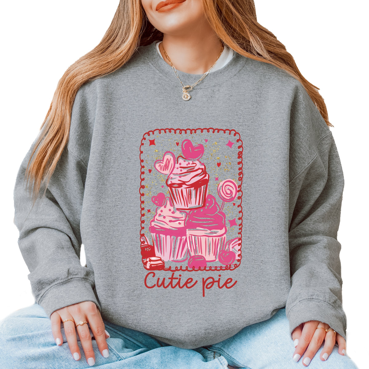 Cutie Pie Cupcakes Frame - Women's Graphic Sweatshirt