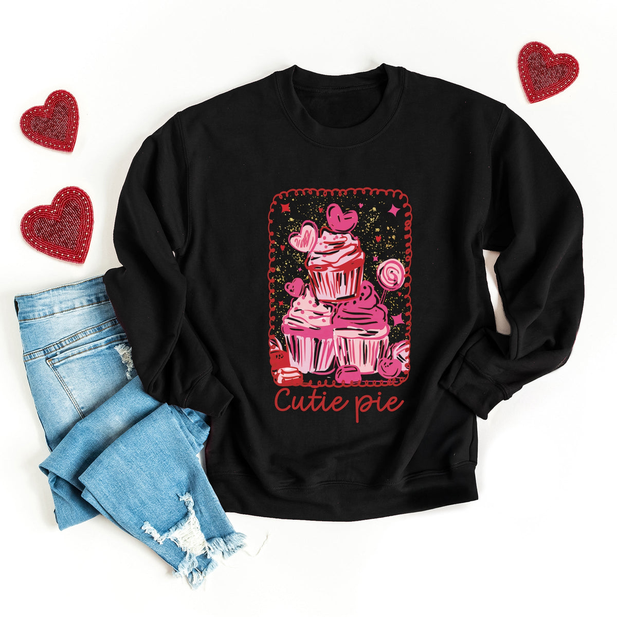 Cutie Pie Cupcakes Frame - Women's Graphic Sweatshirt