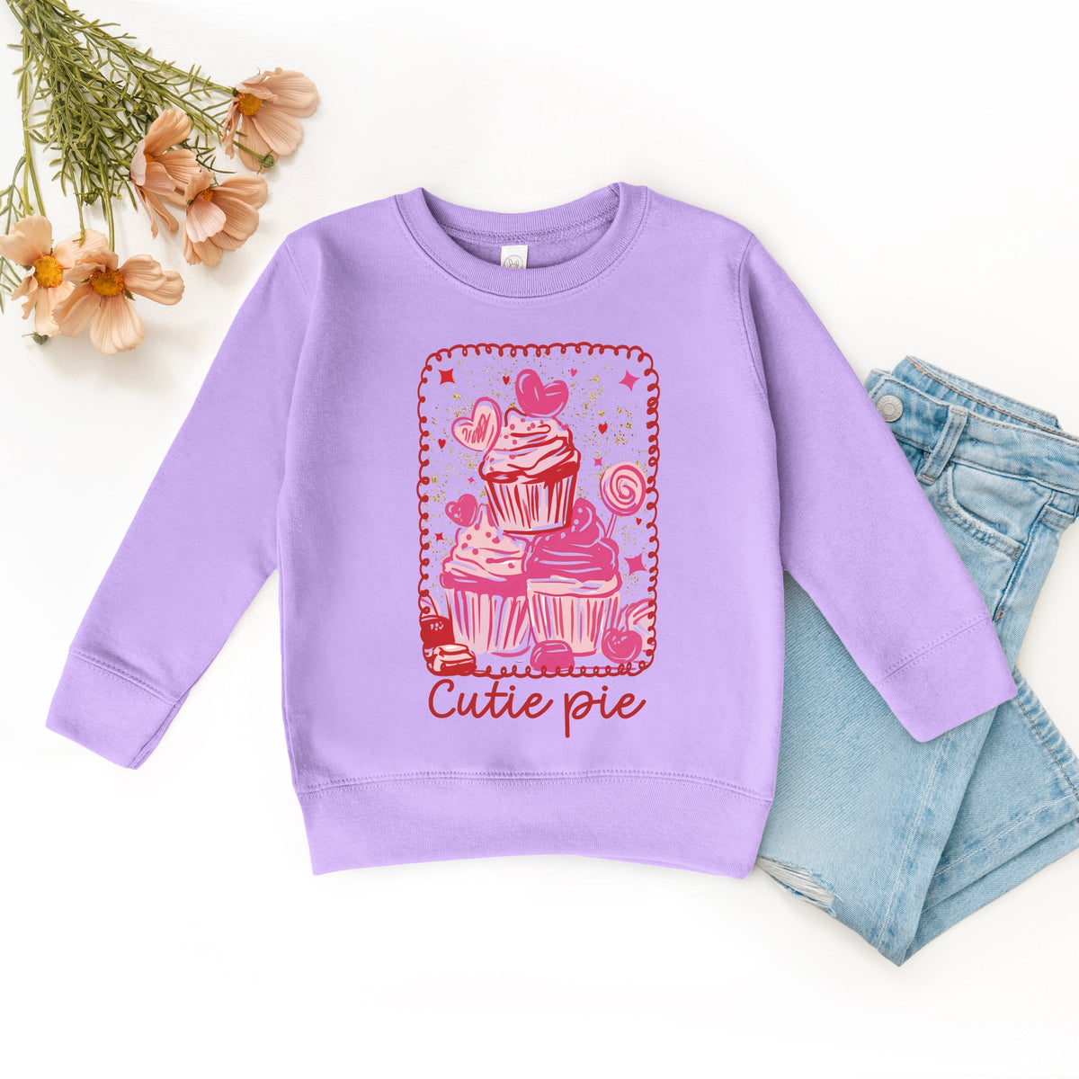 Cutie Pie Cupcakes Frame - Toddler Graphic Sweatshirt