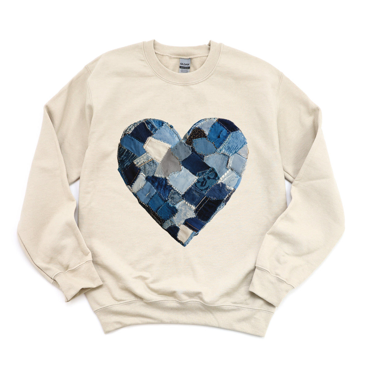 Demin Heart Print - Women's Graphic Sweatshirt