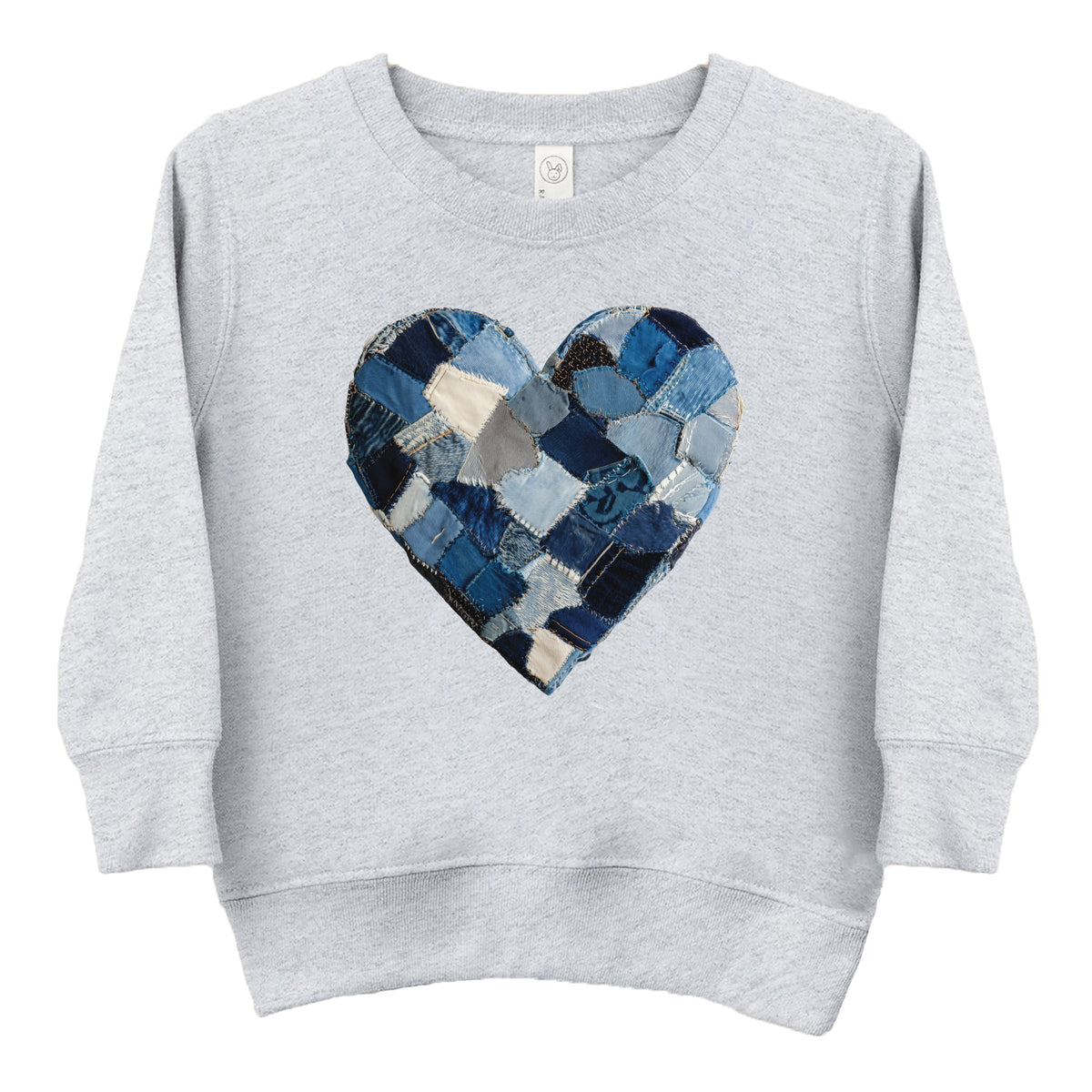 Demin Heart Print - Toddler Graphic Sweatshirt