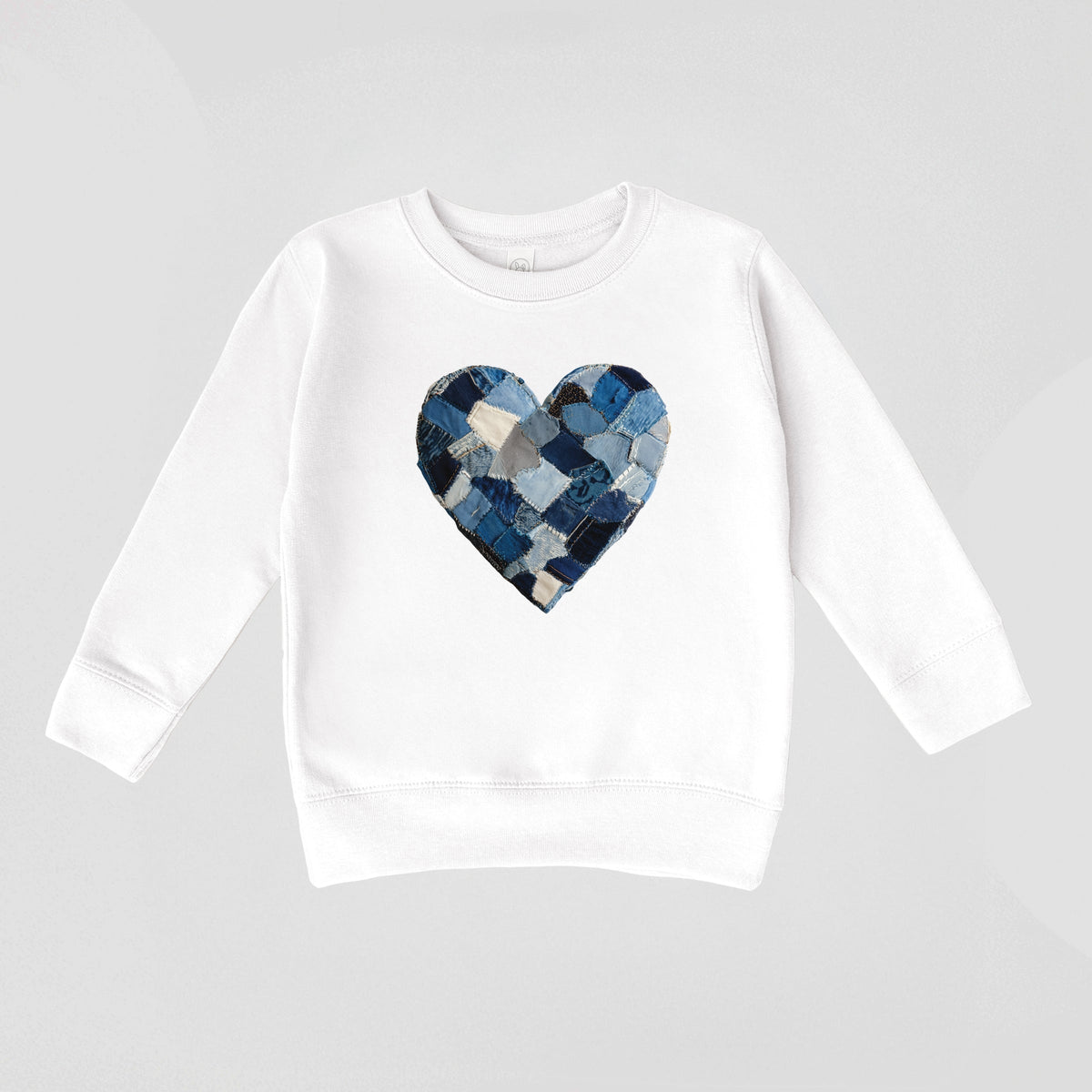 Demin Heart Print - Toddler Graphic Sweatshirt