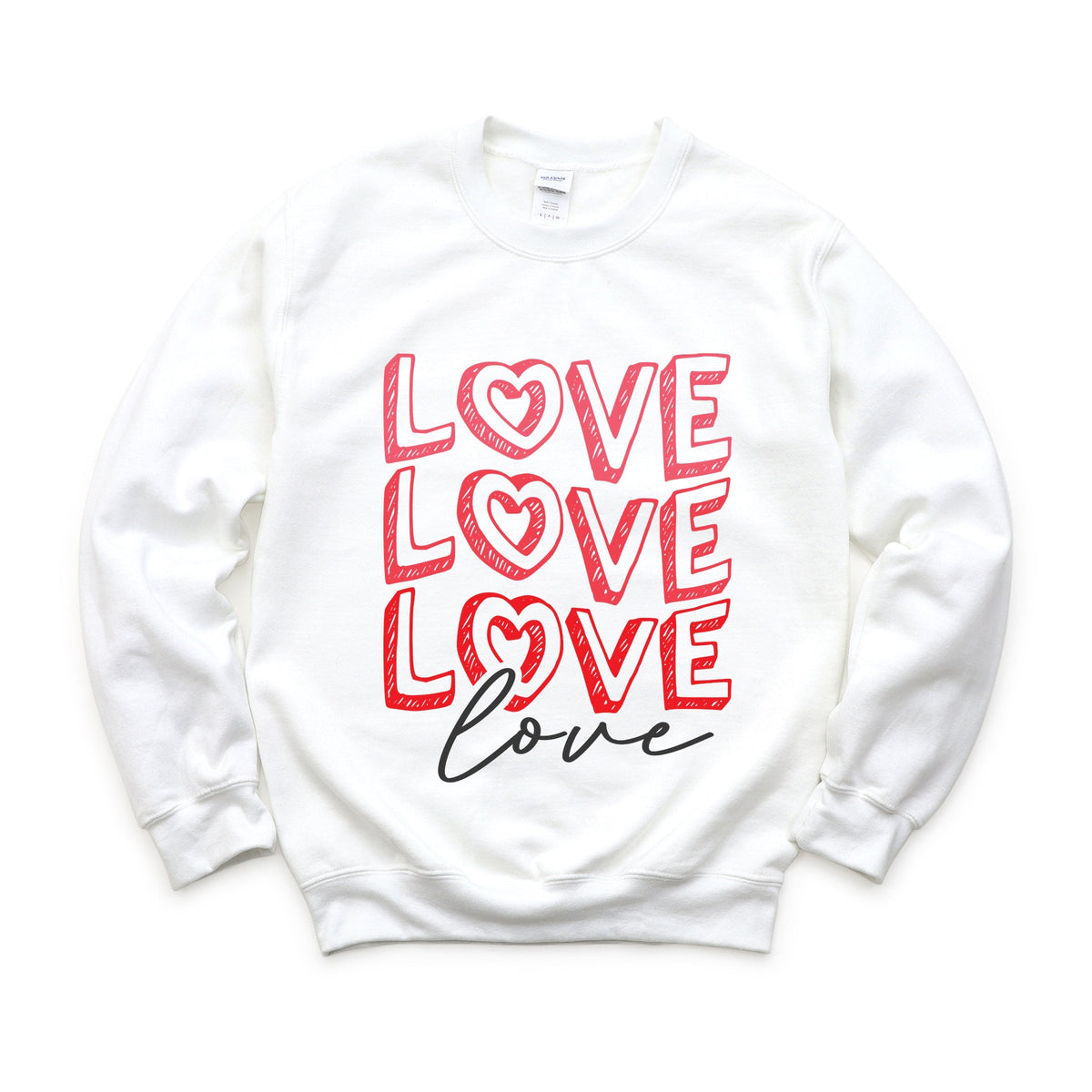 Love Stacked Sketched - Women's Graphic Sweatshirt
