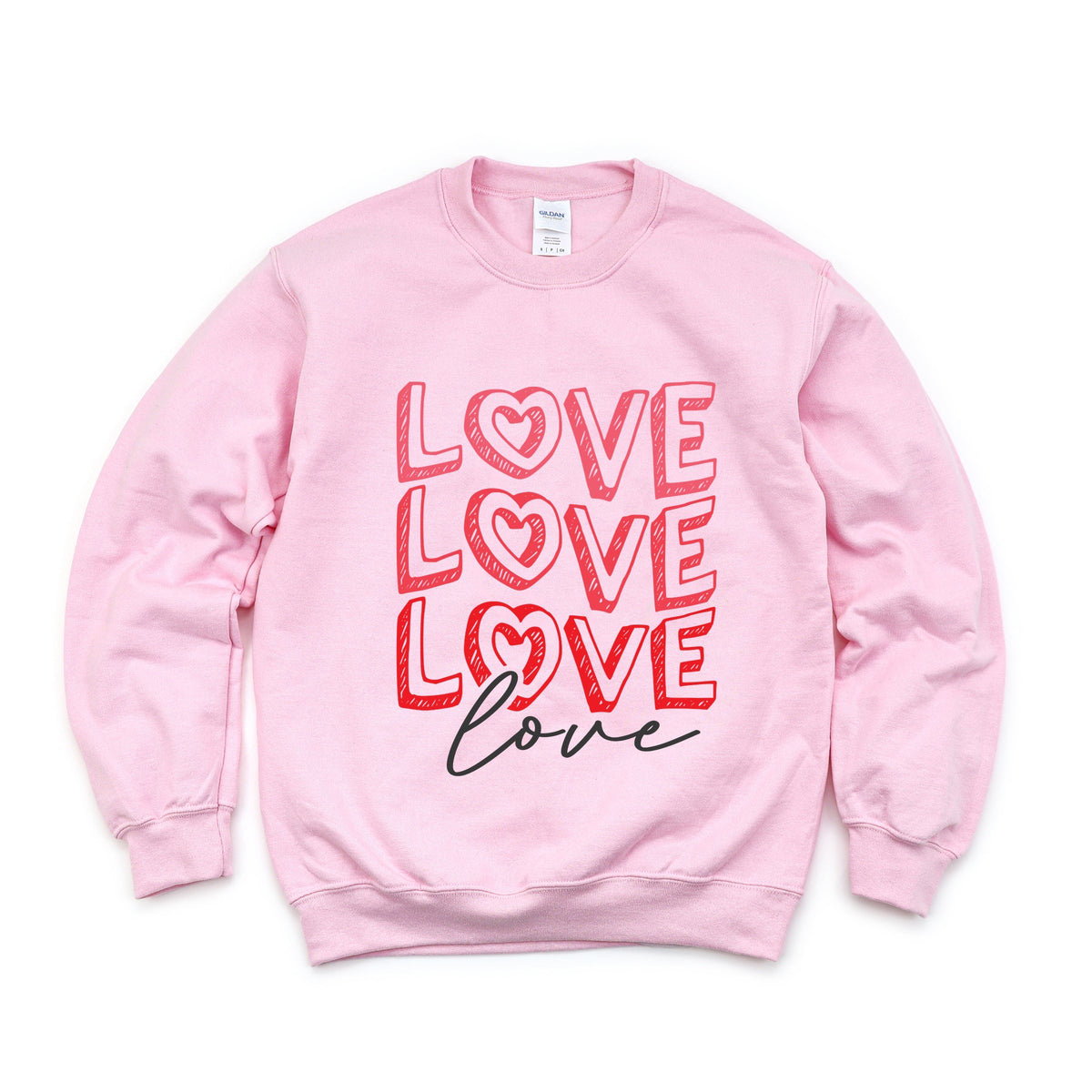 Love Stacked Sketched - Women's Graphic Sweatshirt