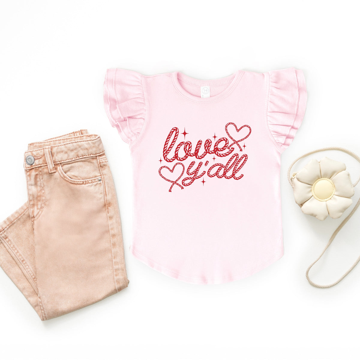 Love Y'all Rope - Flutter Sleeve Graphic T-Shirt