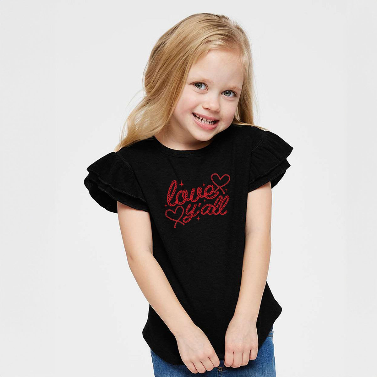 Love Y'all Rope - Flutter Sleeve Graphic T-Shirt