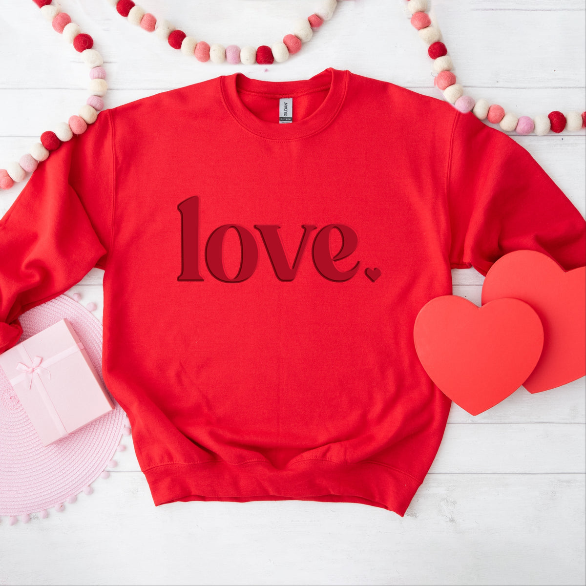 Love Bold Heart Puff - Women's Graphic Sweatshirt