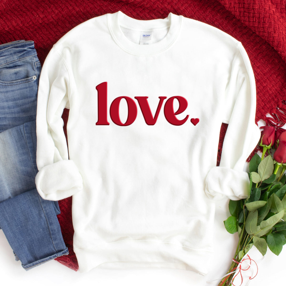 Love Bold Heart Puff - Women's Graphic Sweatshirt