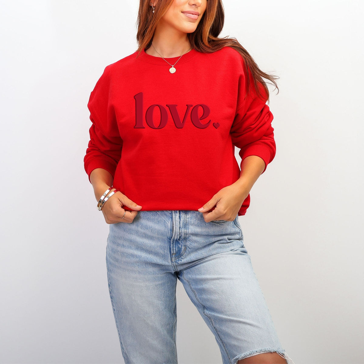Love Bold Heart Puff - Women's Graphic Sweatshirt