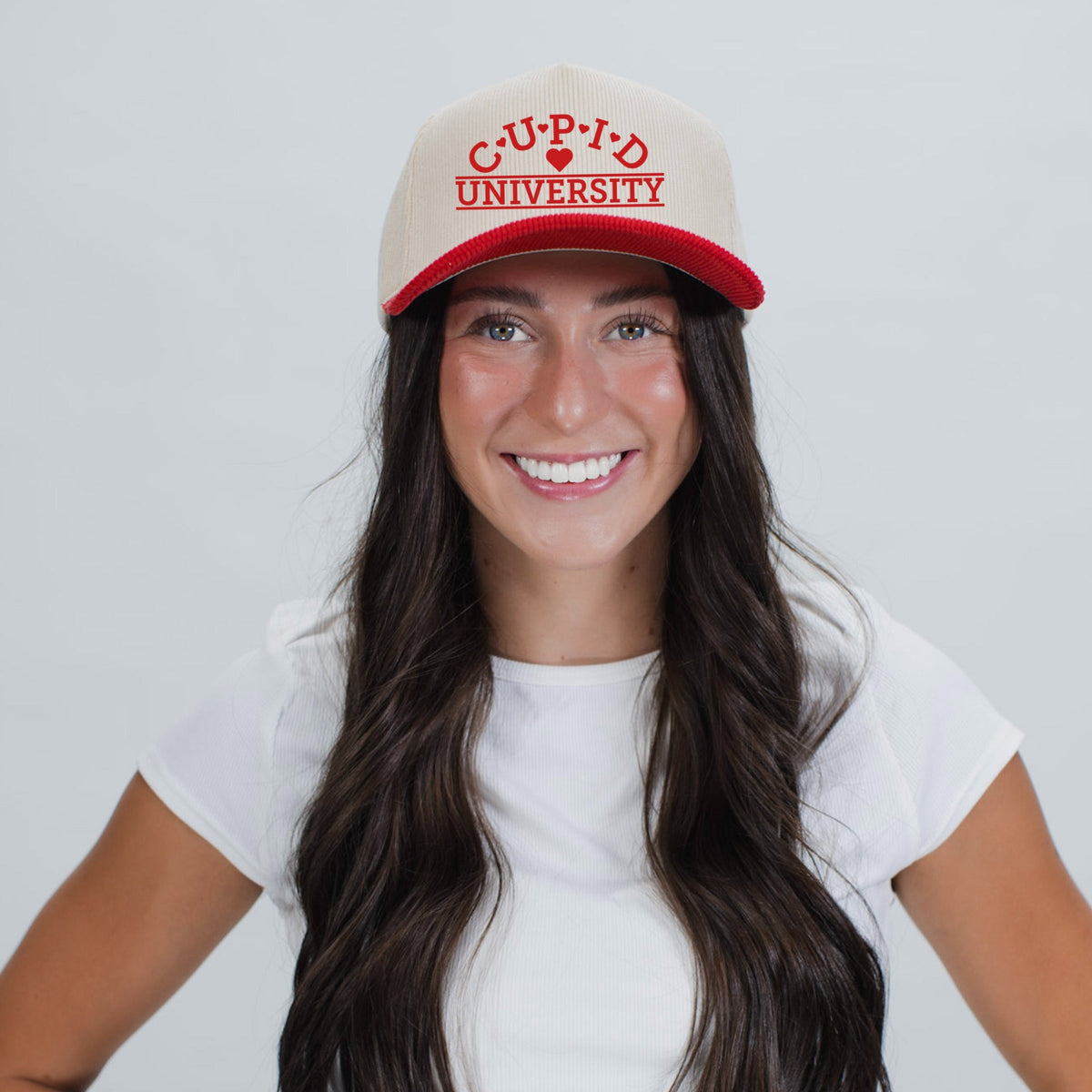 Cupid University Arched - Women's Corduroy Trucker Hat