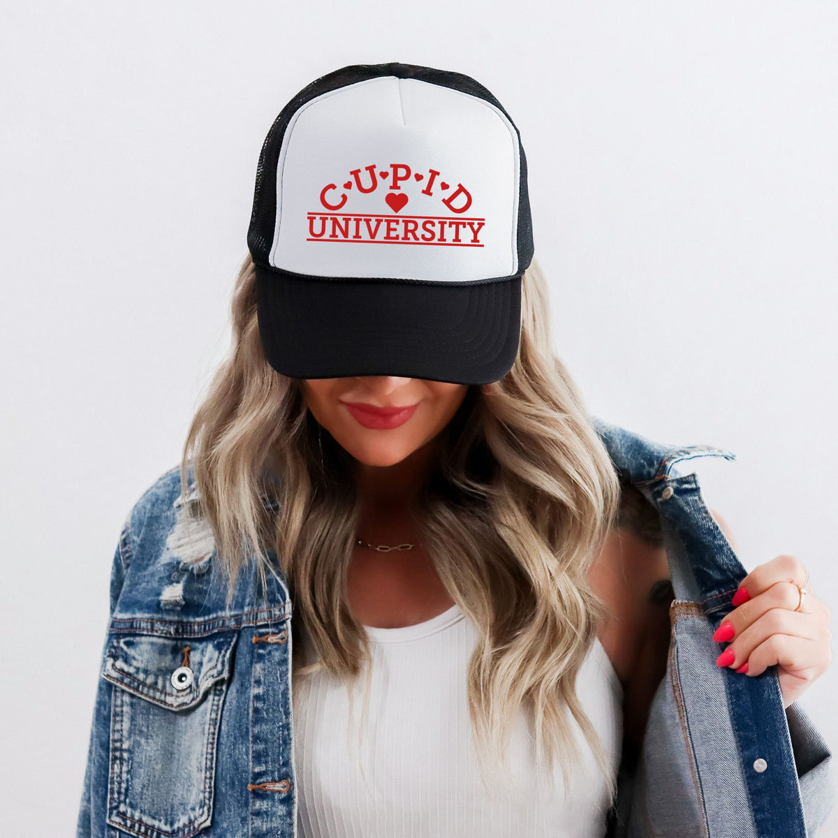 Cupid University Arched - Women's Graphic Foam Trucker Hat