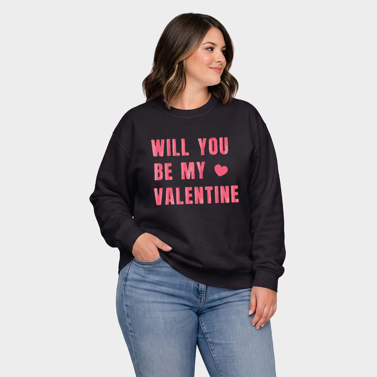 Be My Valentine Watercolor - Women's Plus Sized Graphic Sweatshirt