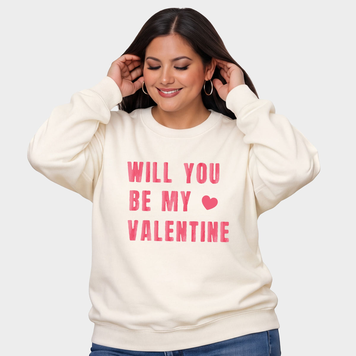 Be My Valentine Watercolor - Women's Plus Sized Graphic Sweatshirt