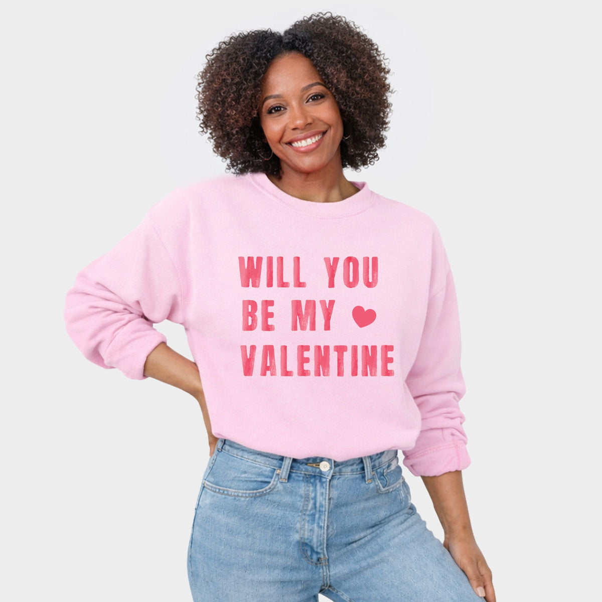 Be My Valentine Watercolor - Women's Graphic Sweatshirt