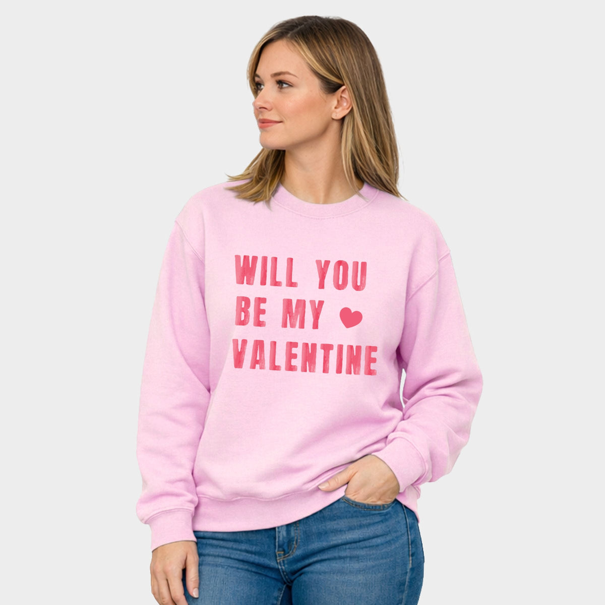 Be My Valentine Watercolor - Women's Graphic Sweatshirt