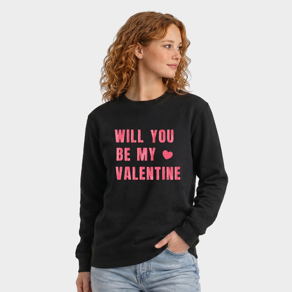 Be My Valentine Watercolor - Women's Graphic Sweatshirt