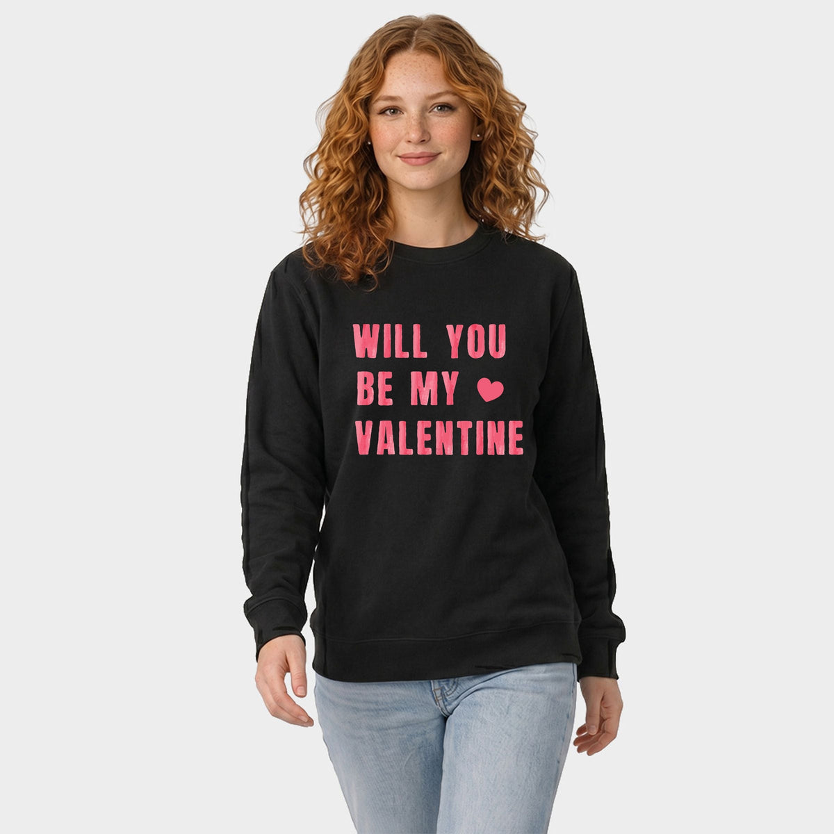 Be My Valentine Watercolor - Women's Graphic Sweatshirt