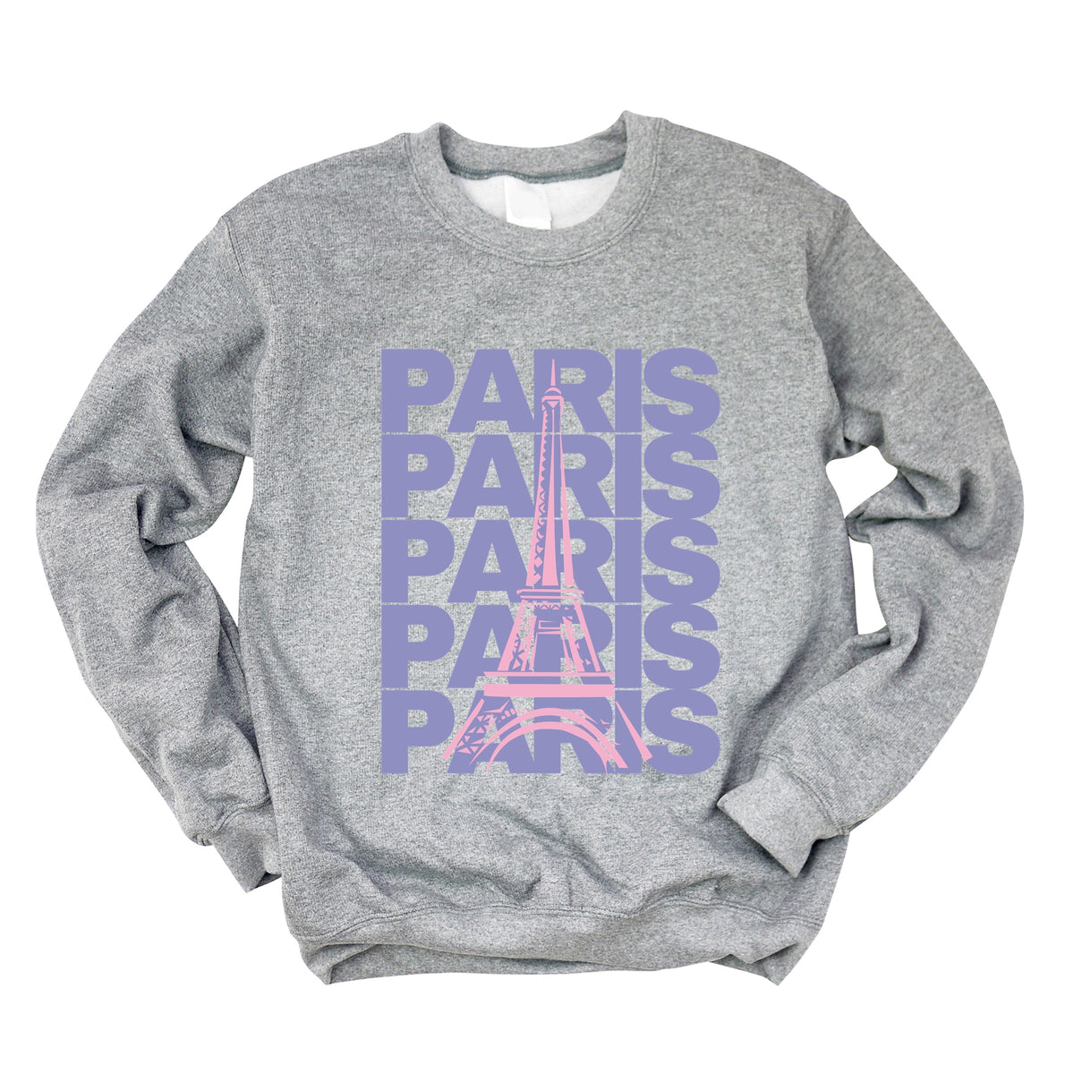 Paris Stacked Purple -  Women's Graphic Sweatshirt