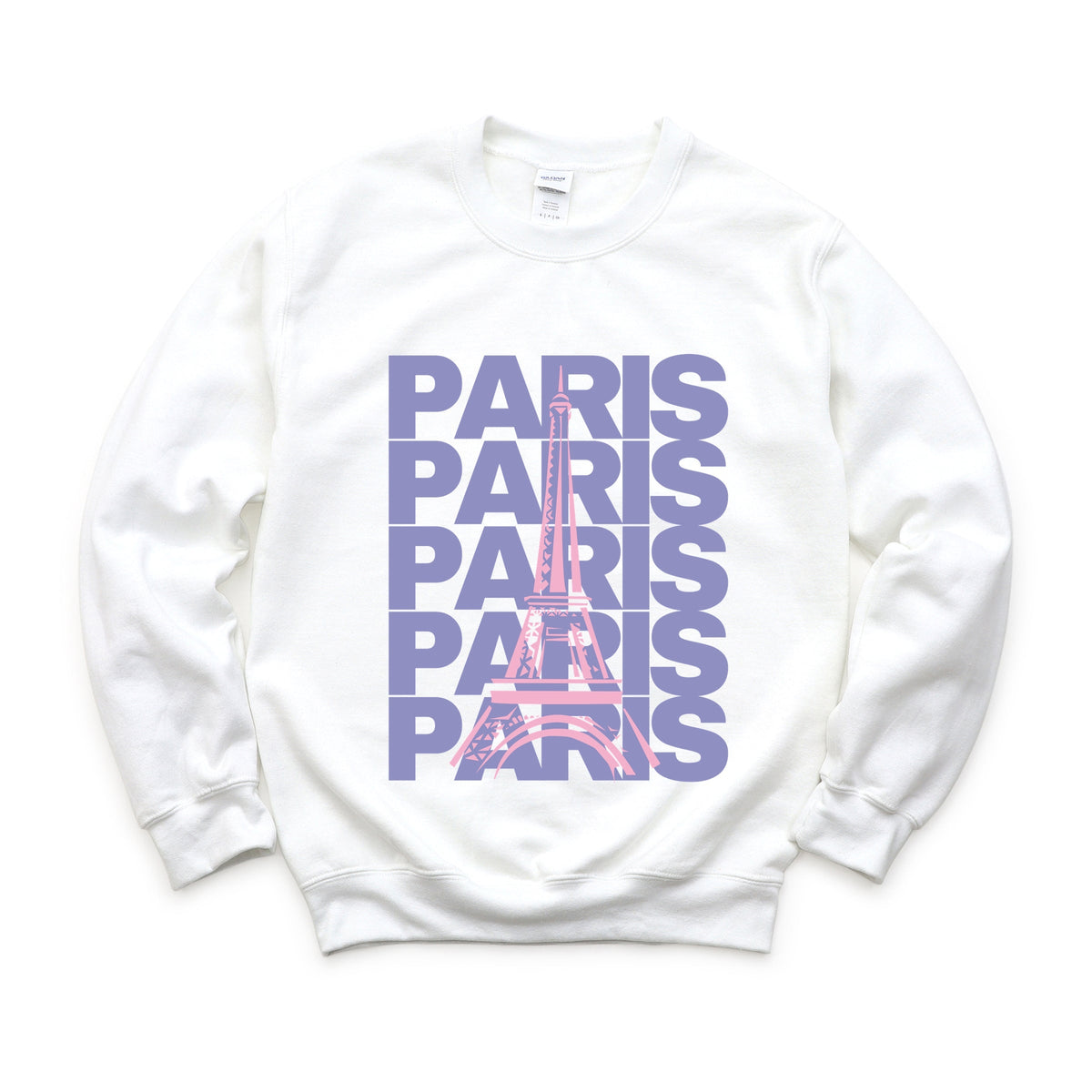 Paris Stacked Purple -  Women's Graphic Sweatshirt