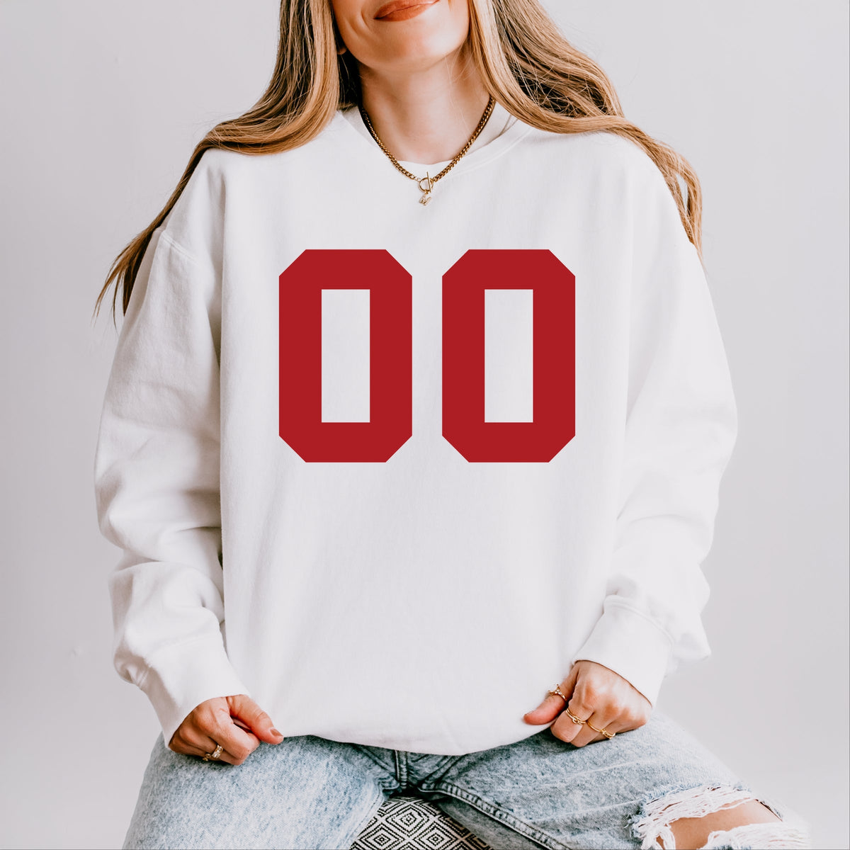 Football Jersey 00 - Womens Lightweight Garment Dyed Sweatshirt