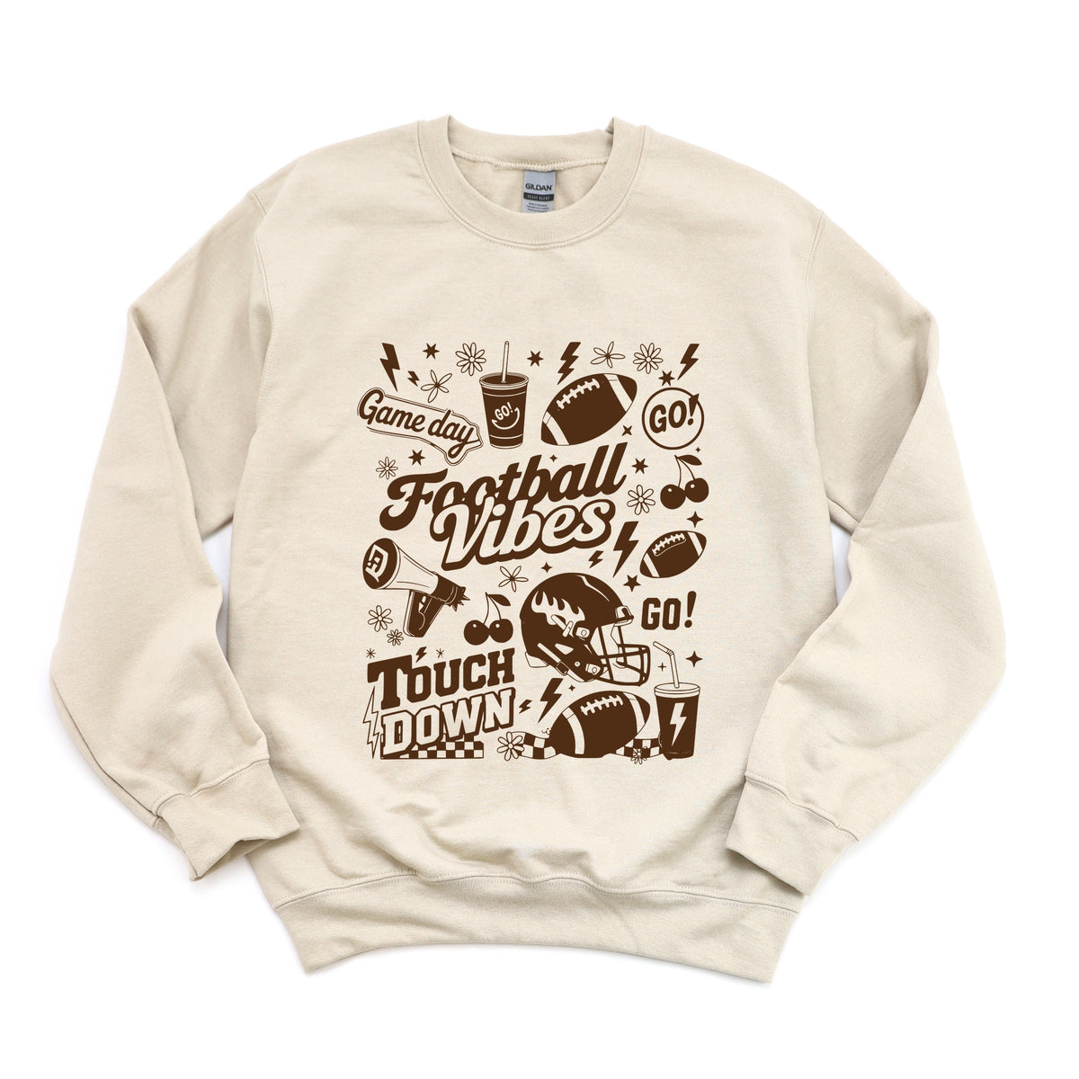 Football Vibes Touchdown Collage -  Womens Sweatshirt