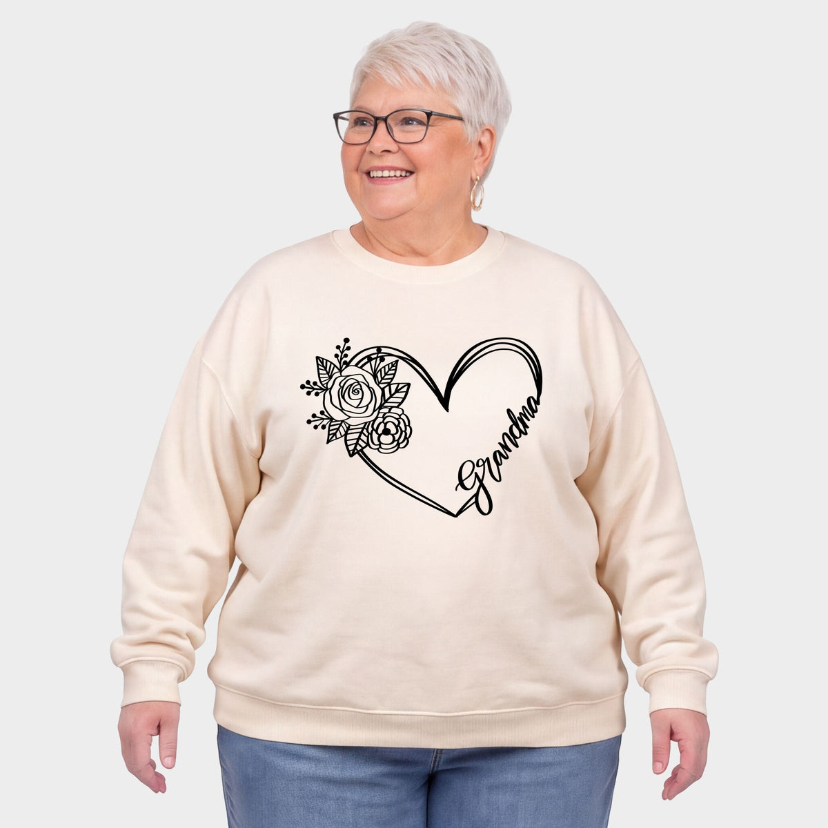 Grandma Heart Outline - Women's Plus Sweatshirt