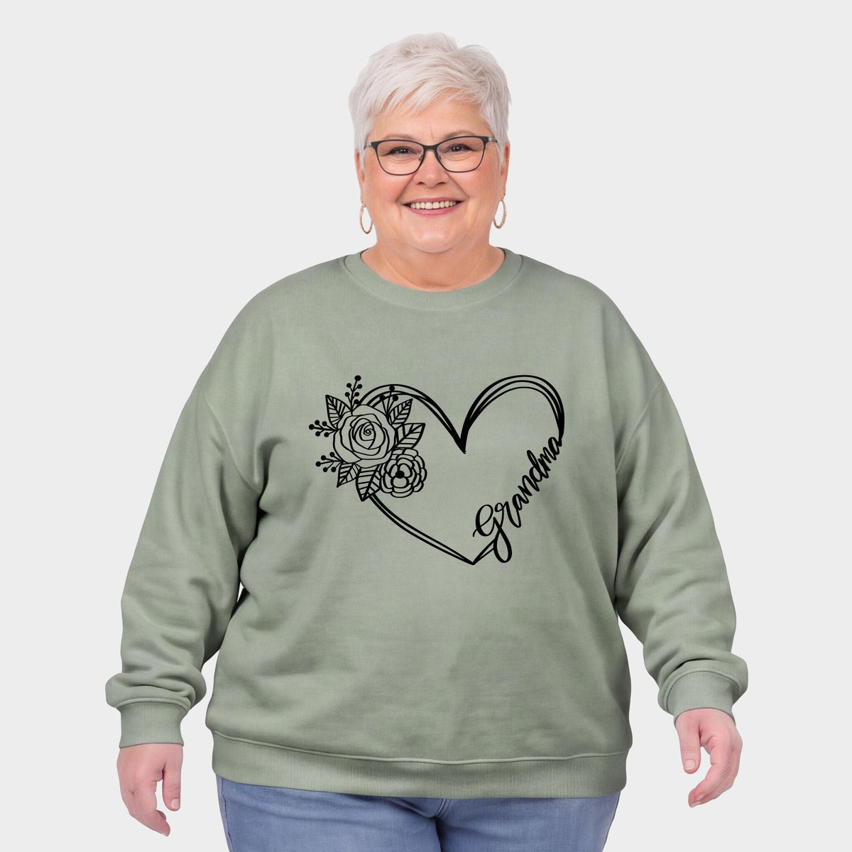 Grandma Heart Outline - Women's Plus Sweatshirt