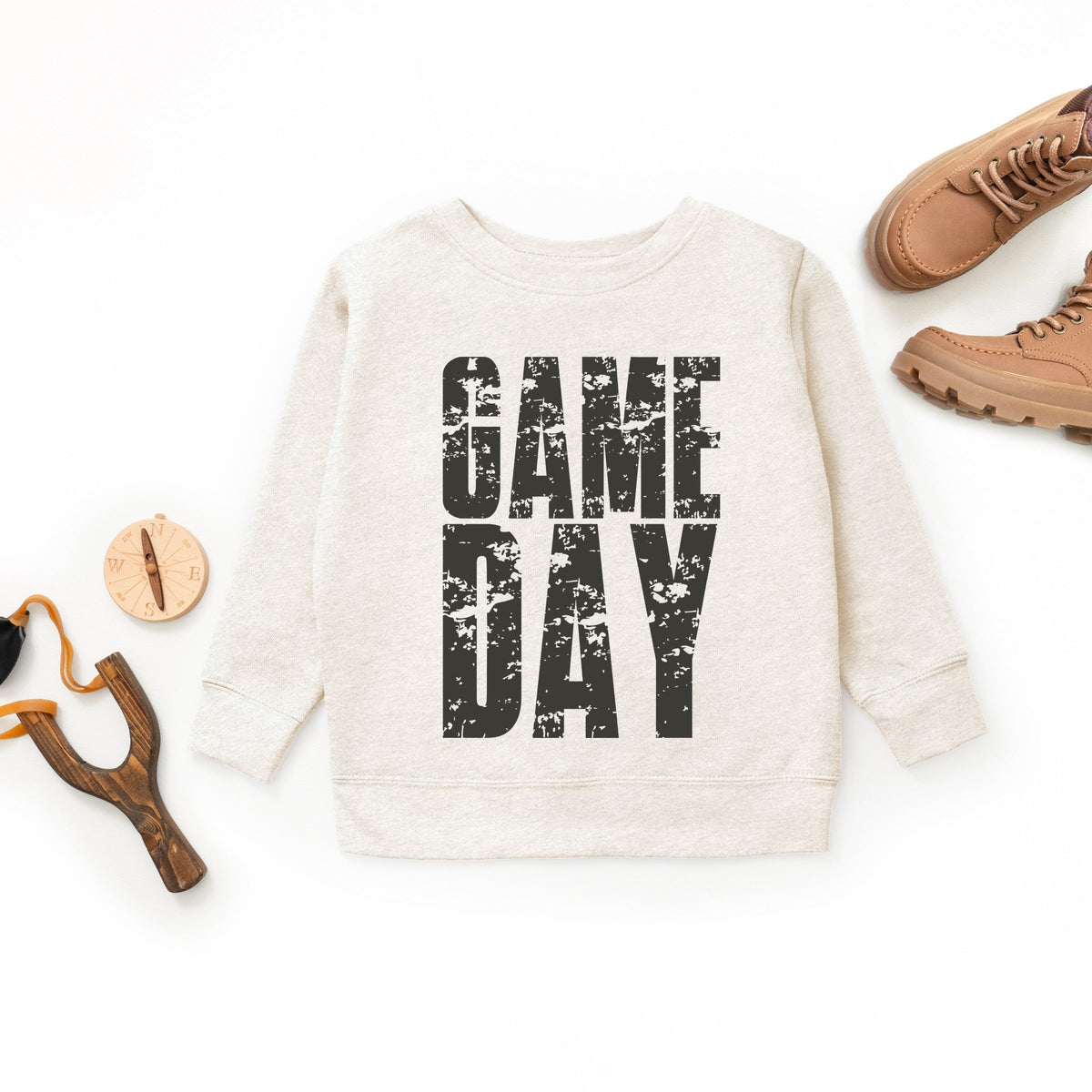 Game Day Block Distressed - Youth Graphic Sweatshirt