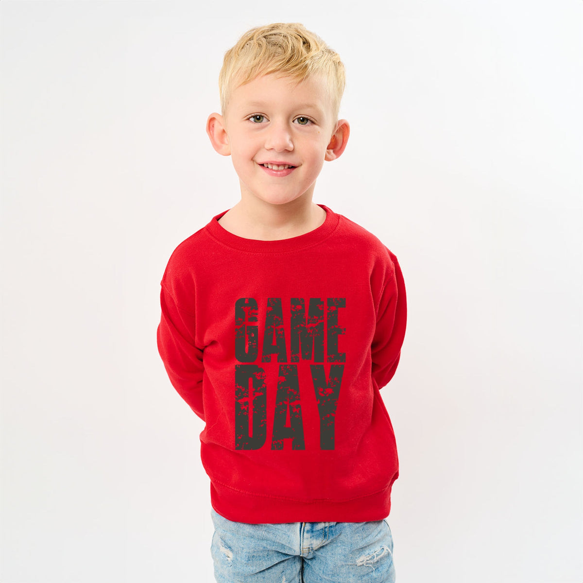 Game Day Block Distressed - Youth Graphic Sweatshirt