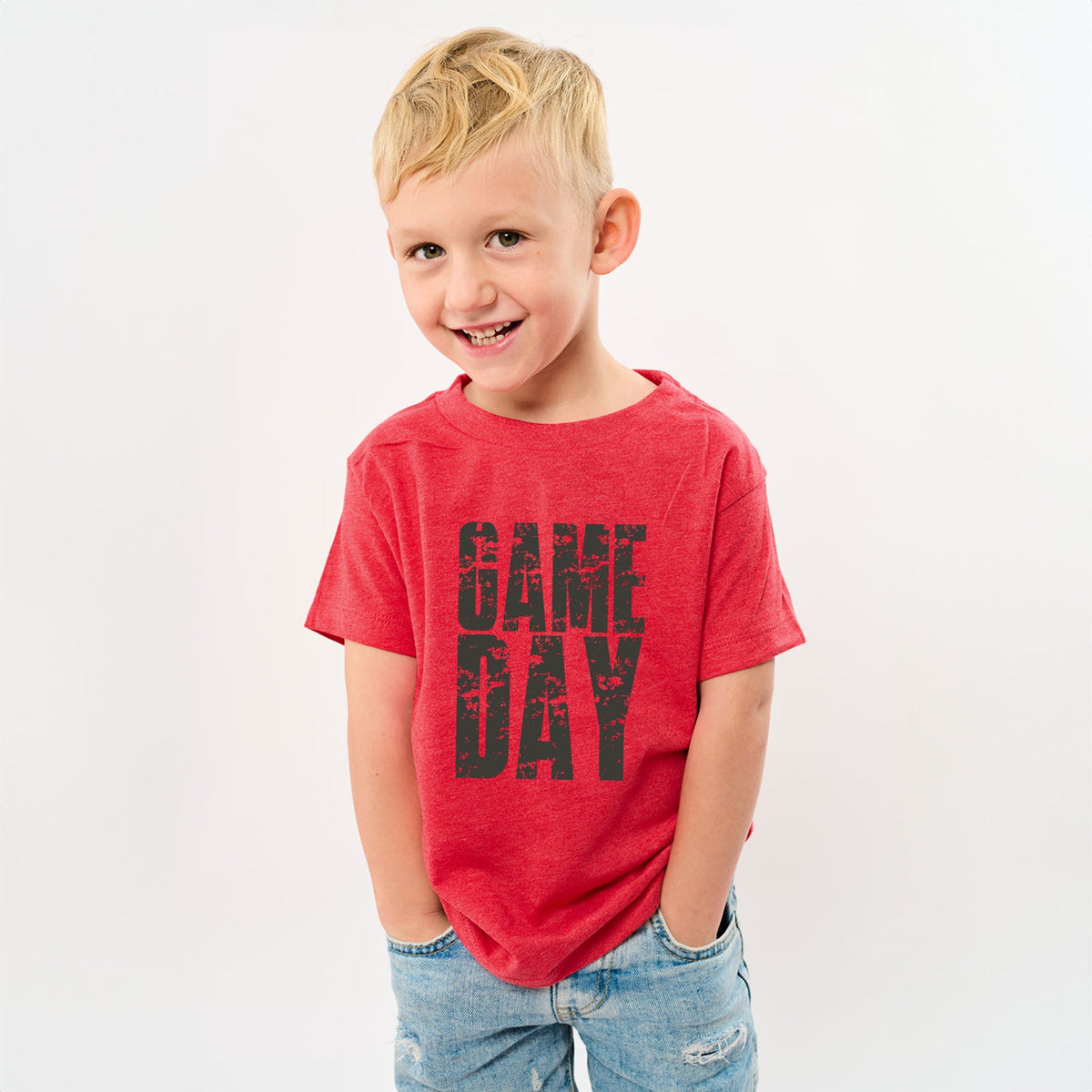 Game Day Block Distressed - Youth Short Sleeve Graphic T-Shirt