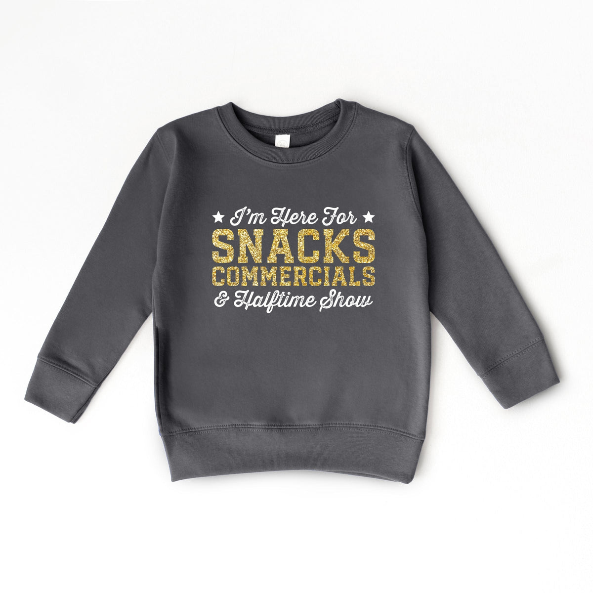 I'm Here For Snacks Commercials & Halftime Show Glitter - Youth Graphic Sweatshirt