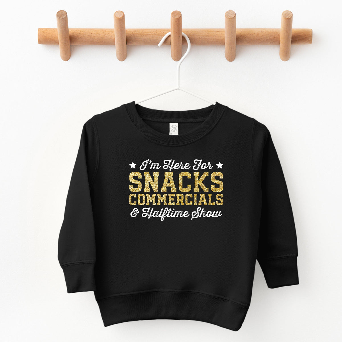 I'm Here For Snacks Commercials & Halftime Show Glitter - Toddler Graphic Sweatshirt