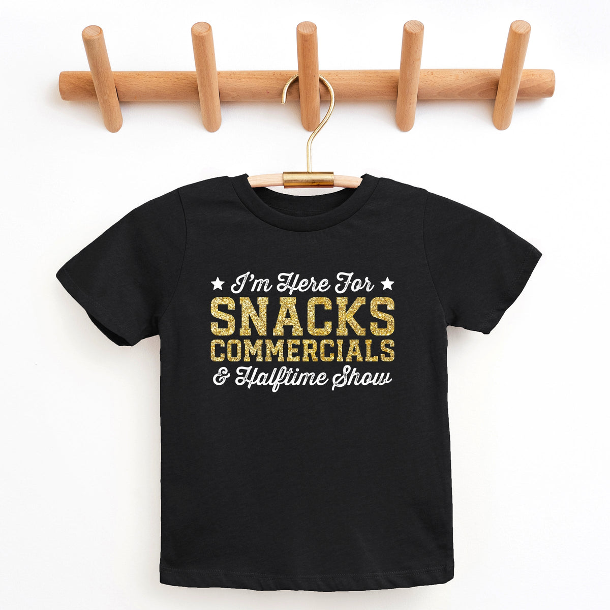 I'm Here For Snacks Commercials & Halftime Show Glitter - Youth Short Sleeve Graphic T-Shirt